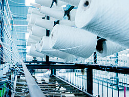 textile production process inside a factory